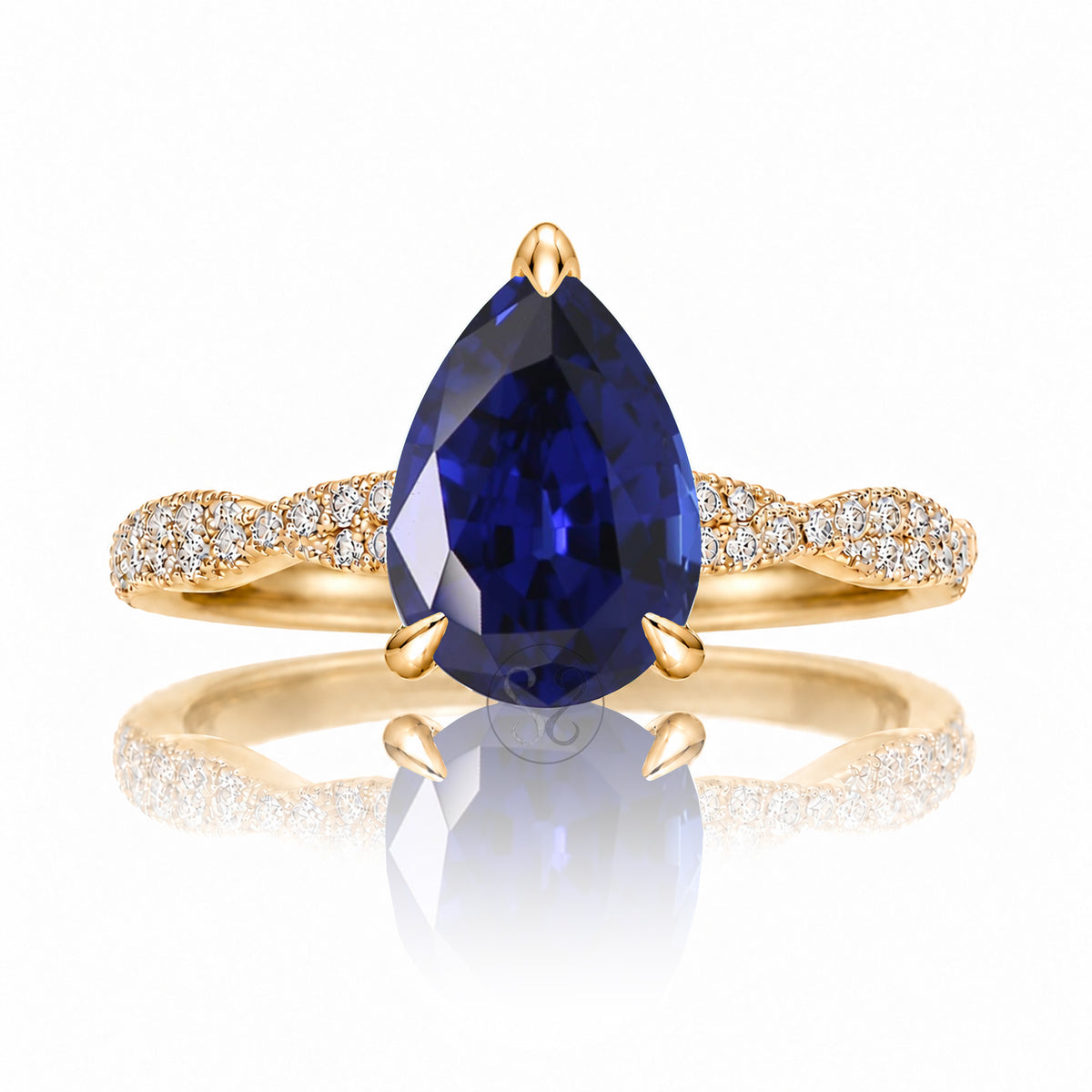 The Seraphina Pear Blue Sapphire Ring