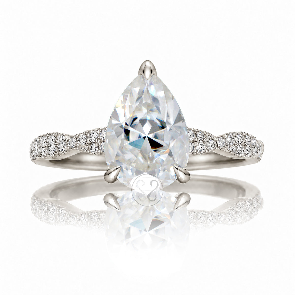 The Seraphina Pear Moissanite Ring
