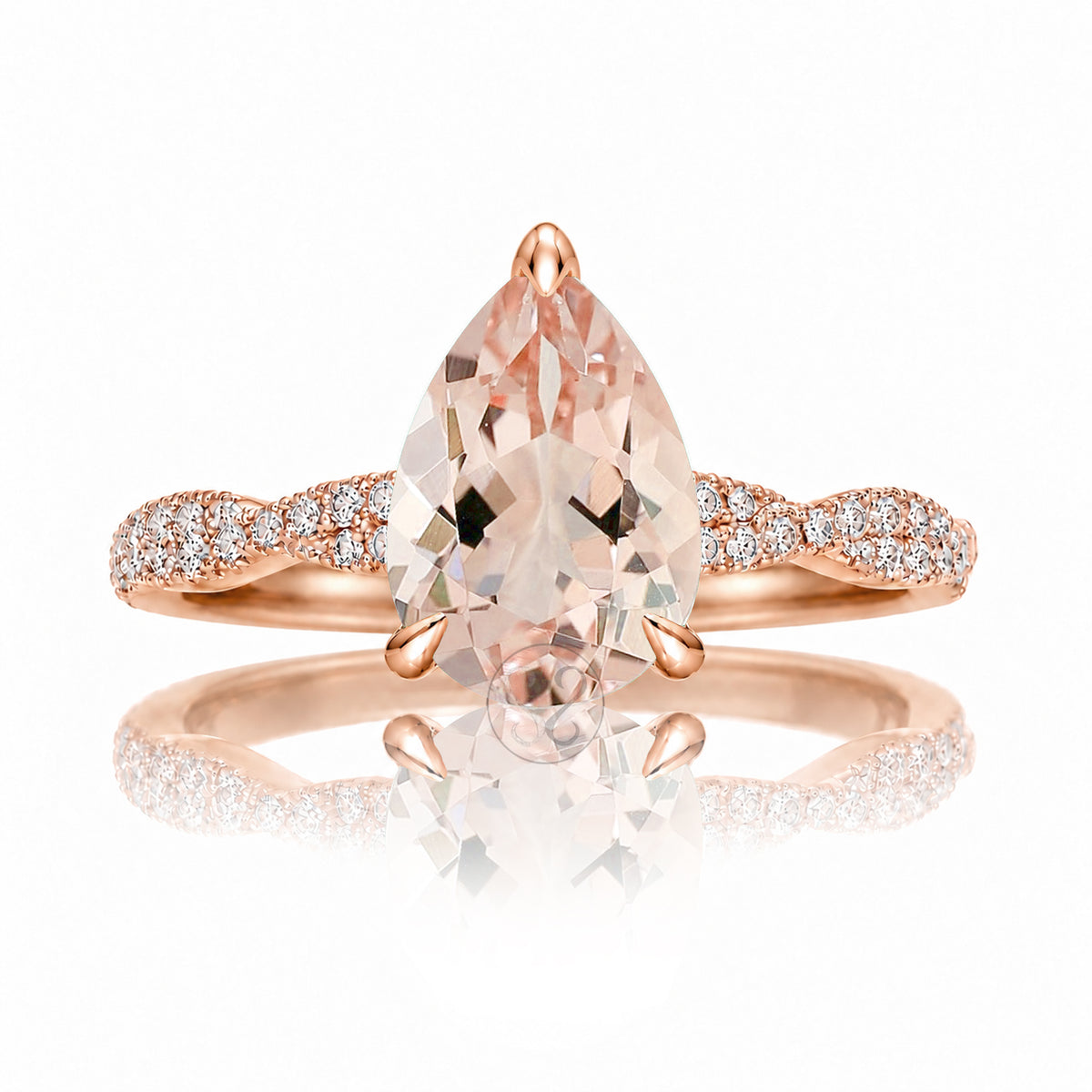 The Seraphina Pear Morganite Ring