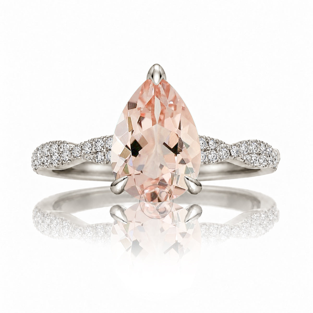 The Seraphina Pear Morganite Ring
