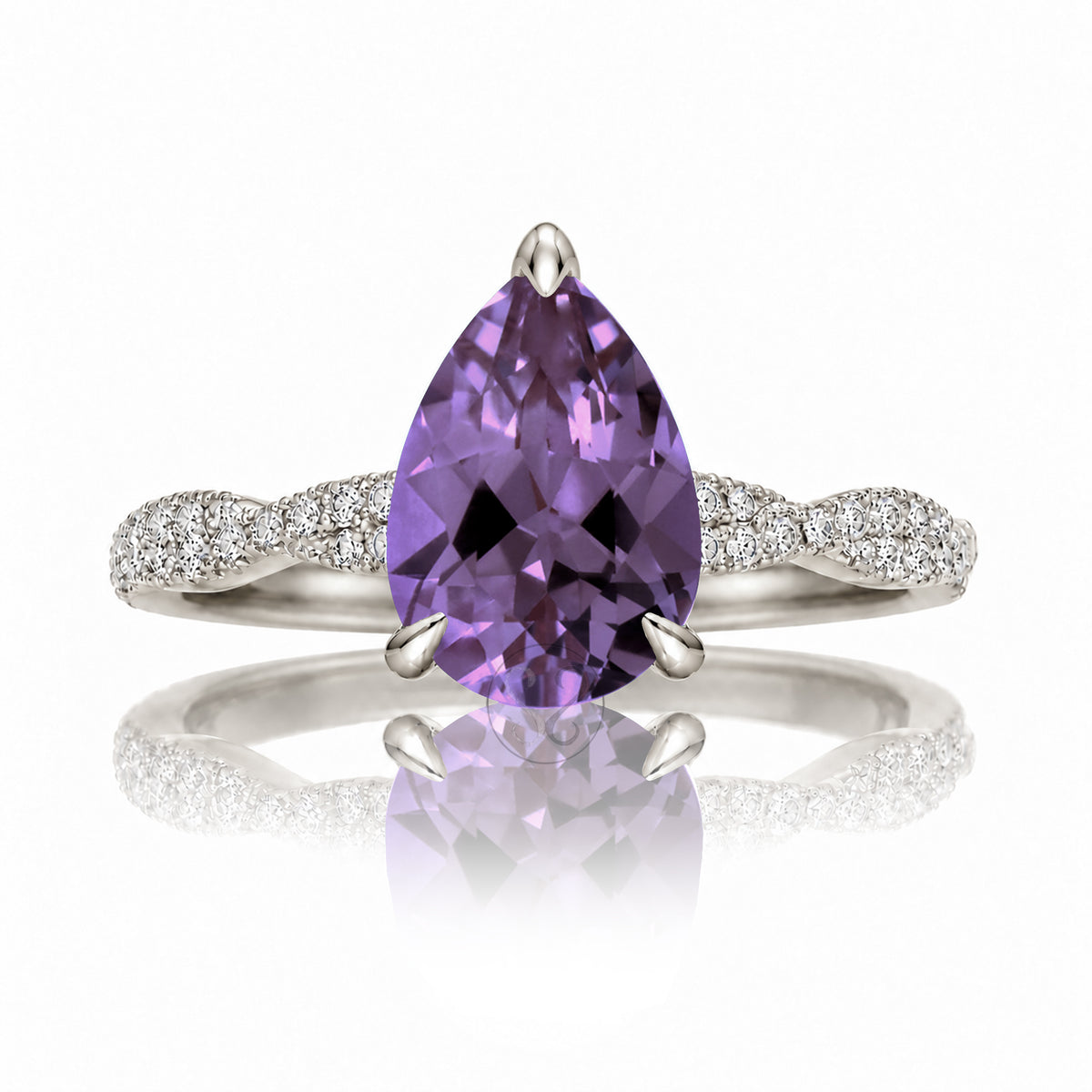 The Seraphina Pear Amethyst Ring