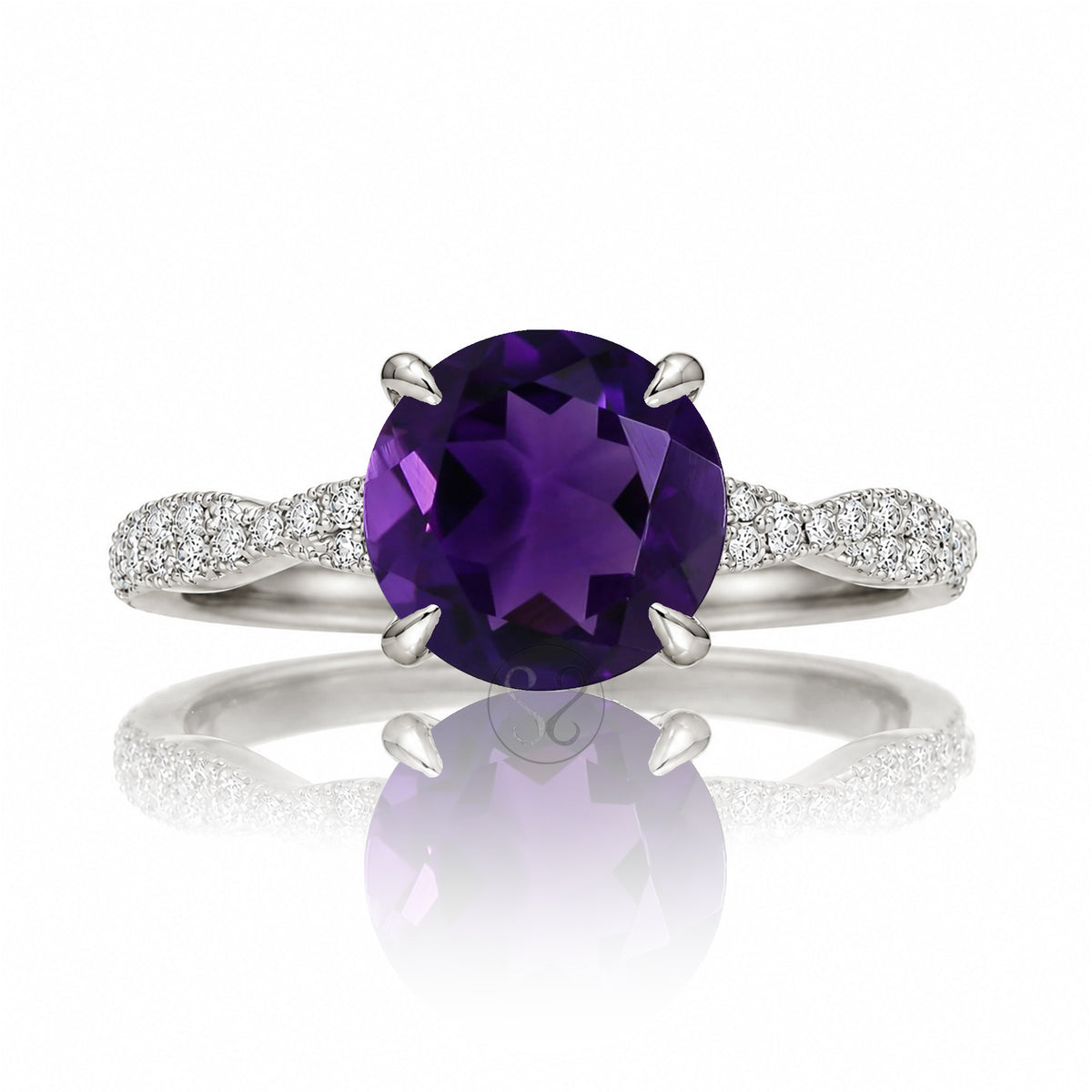 The Seraphina Round Amethyst Ring