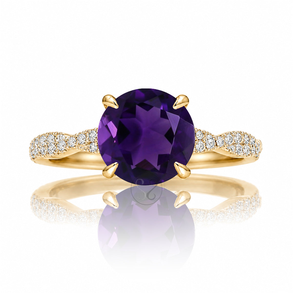 The Seraphina Round Amethyst Ring