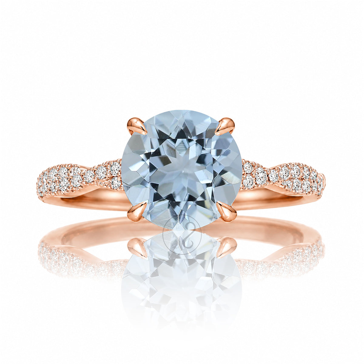 The Seraphina Round Aquamarine Ring