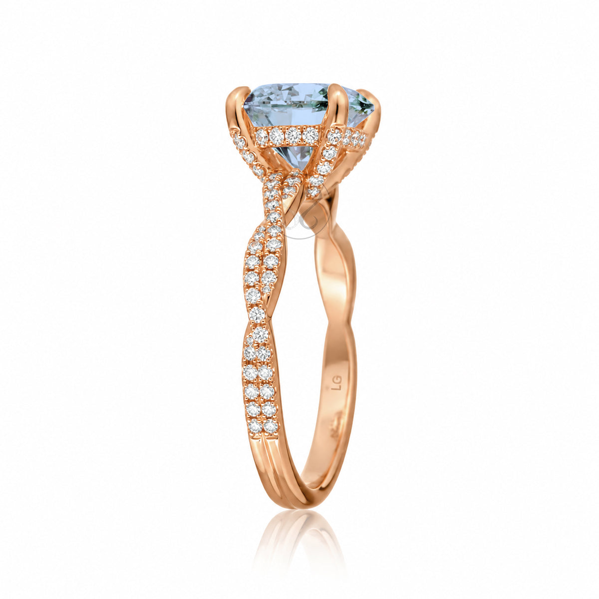 The Seraphina Round Aquamarine Ring