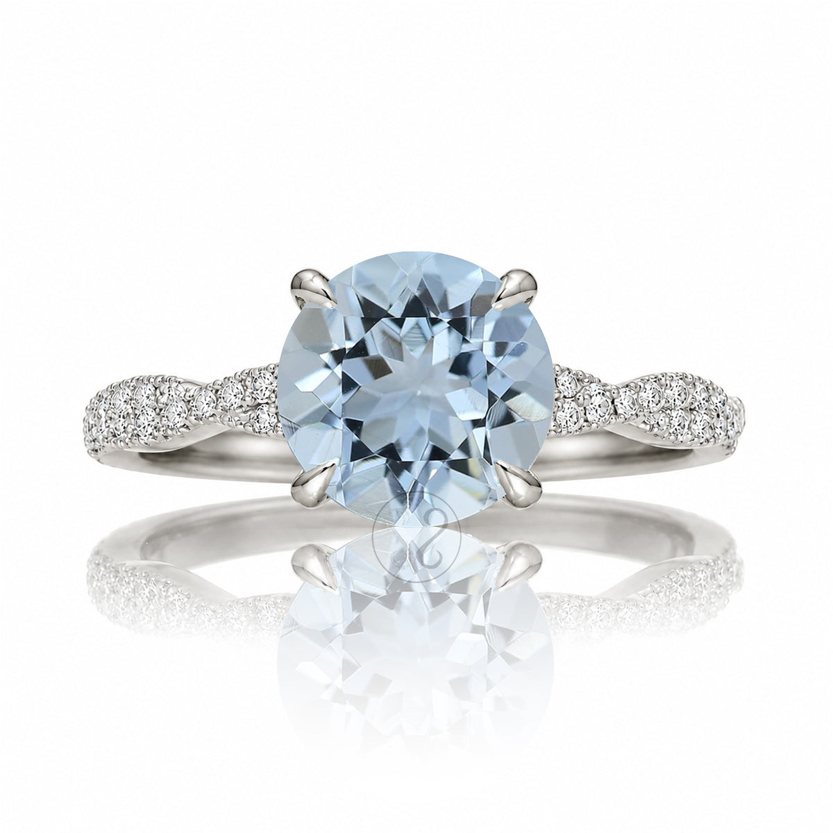 The Seraphina Round Aquamarine Ring