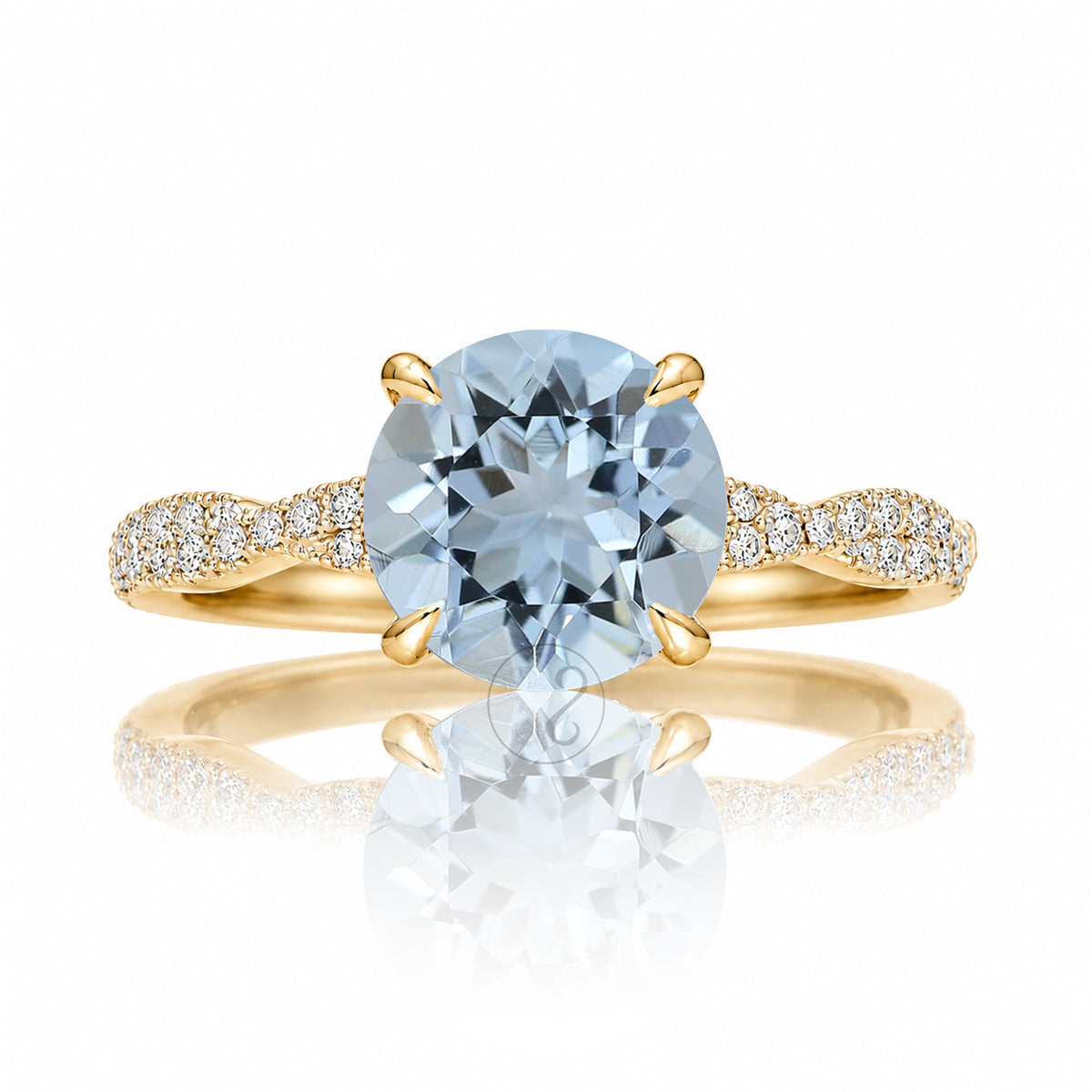 The Seraphina Round Aquamarine Ring