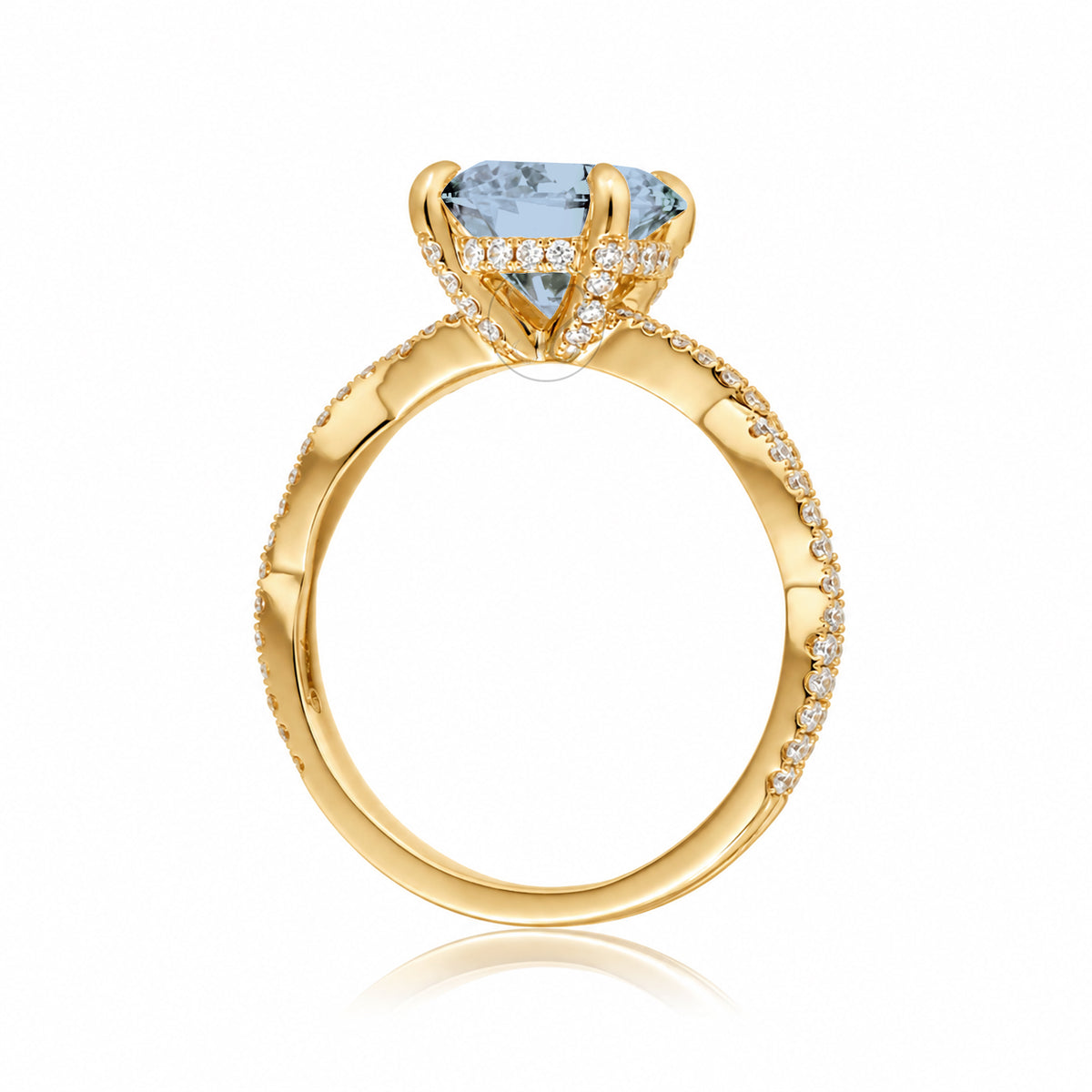 The Seraphina Round Aquamarine Ring