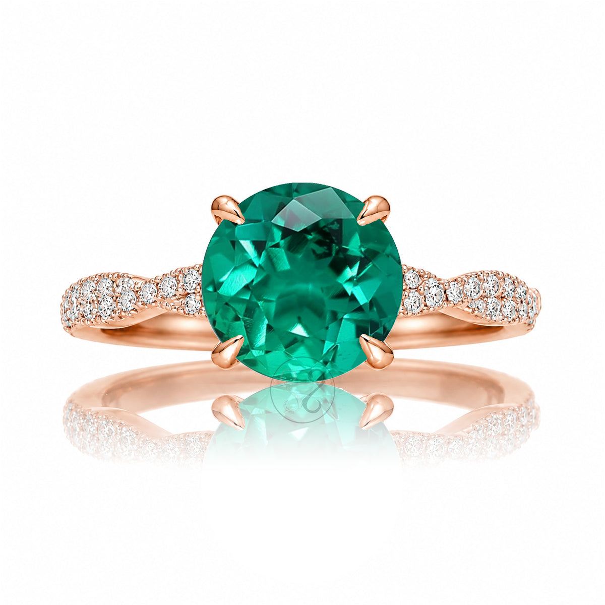 The Seraphina Round Emerald Ring