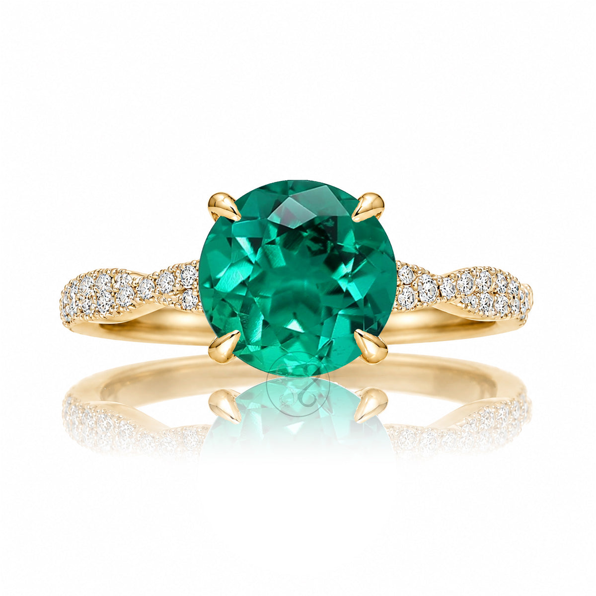 The Seraphina Round Emerald Ring
