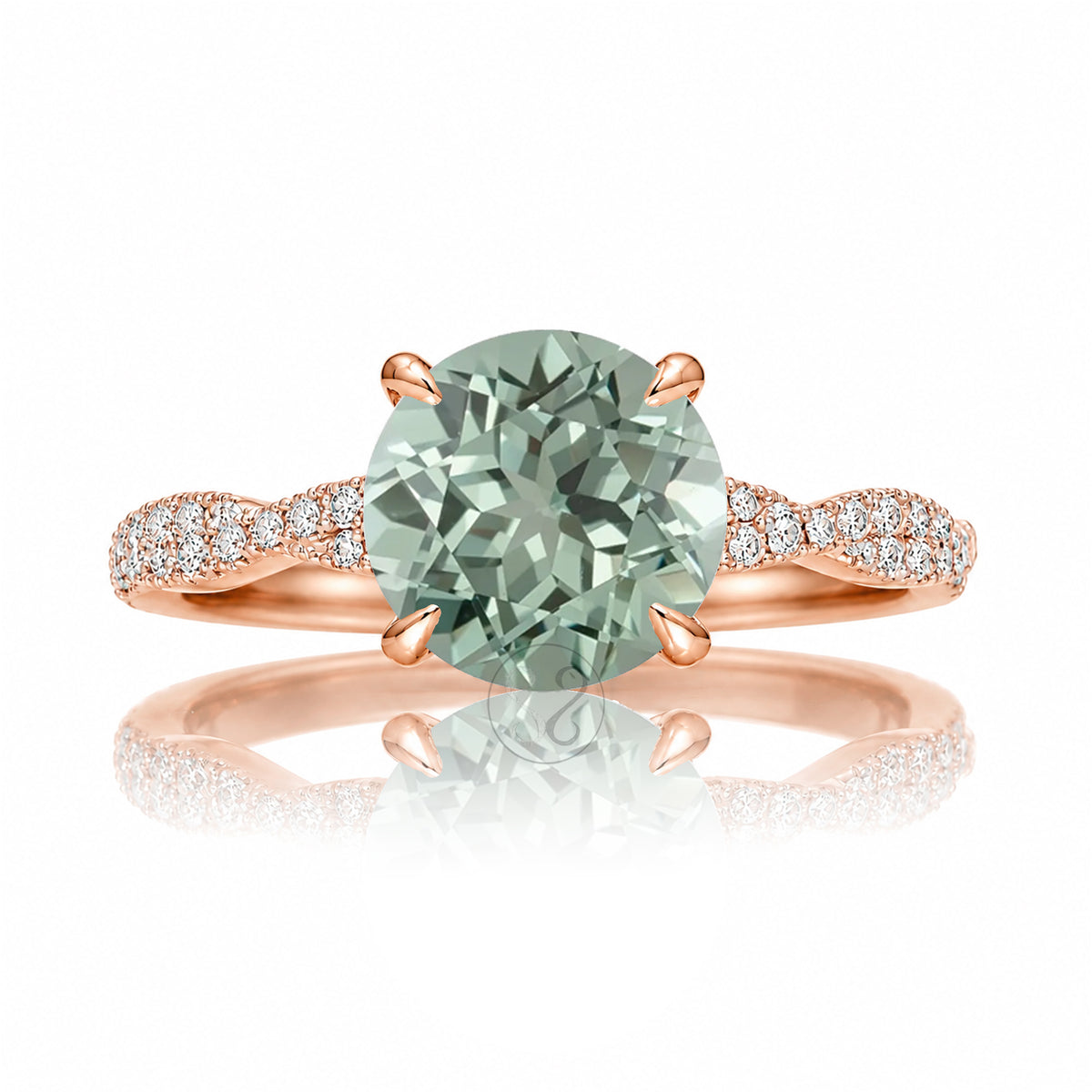 The Seraphina Round Green Sapphire Ring