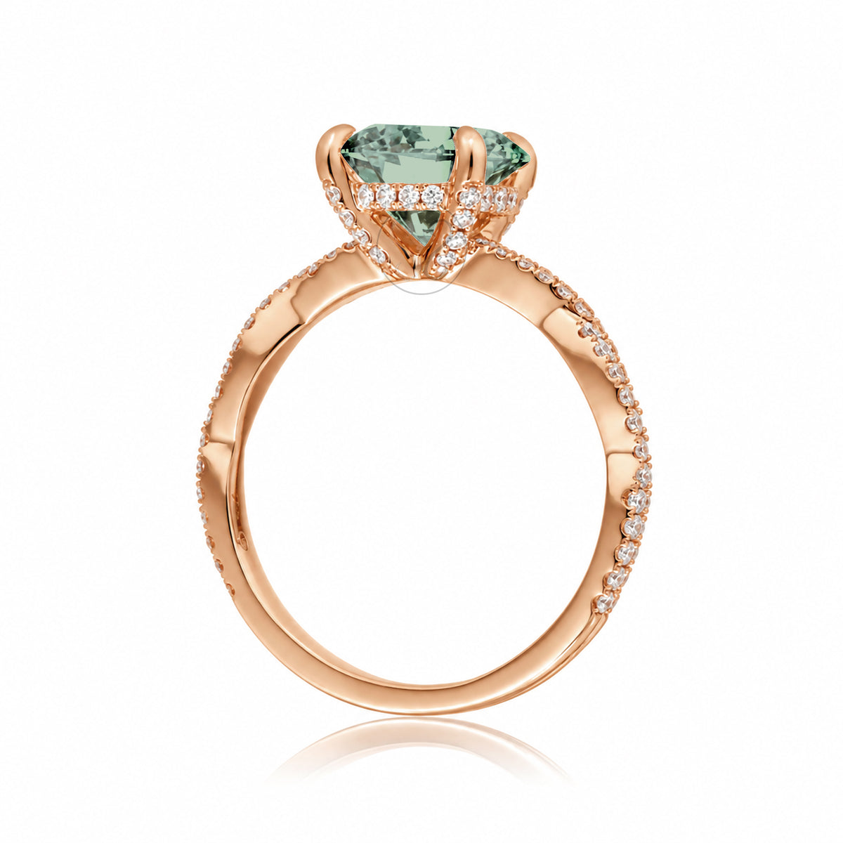 The Seraphina Round Green Sapphire Ring