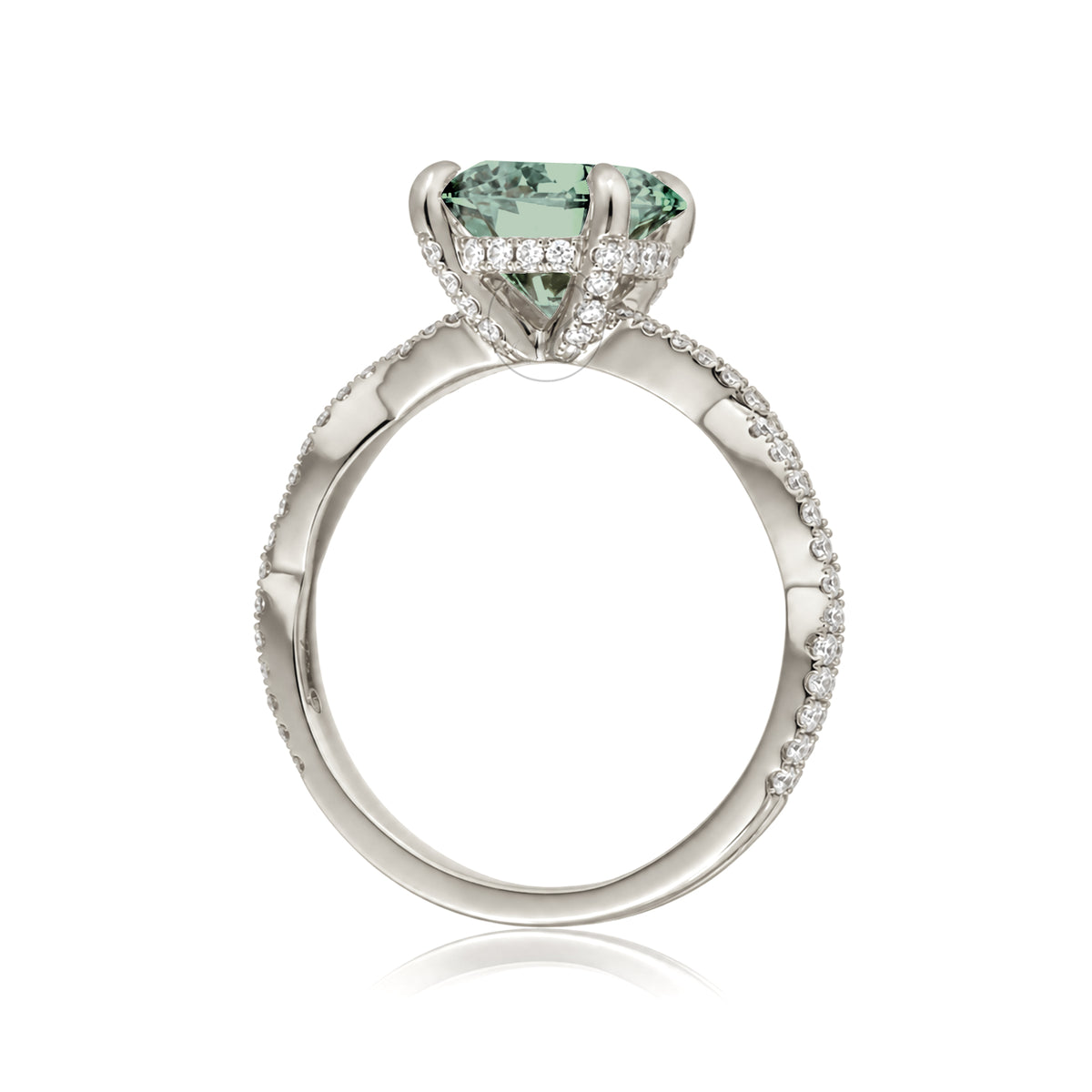 The Seraphina Round Green Sapphire Ring