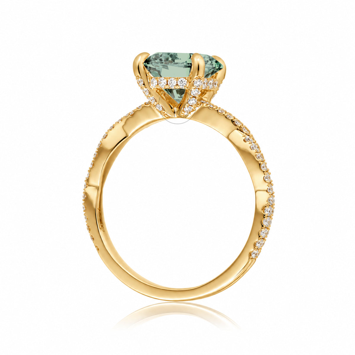 The Seraphina Round Green Sapphire Ring