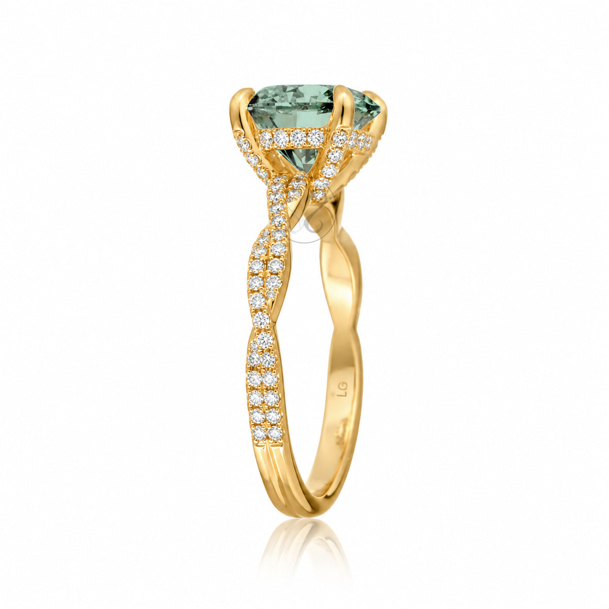 The Seraphina Round Green Sapphire Ring