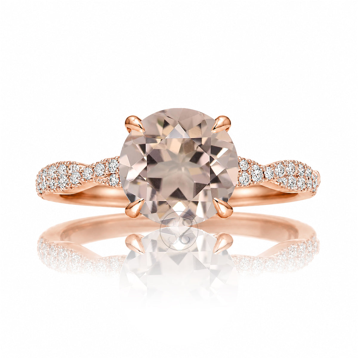 The Seraphina Round Morganite Ring
