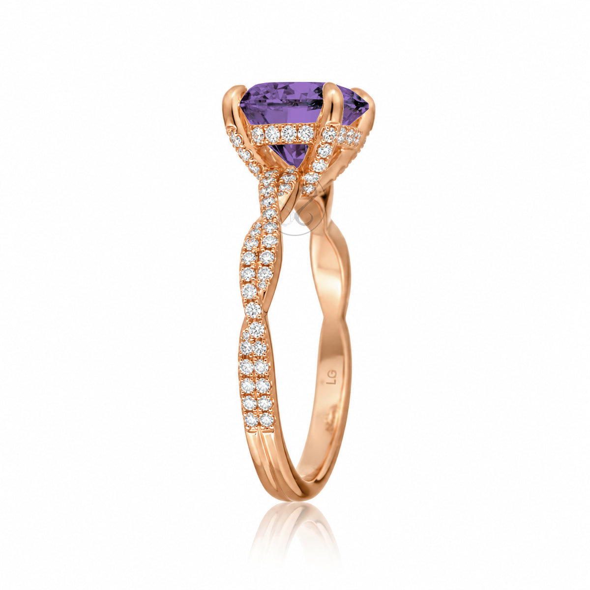 The Seraphina Round Amethyst Ring
