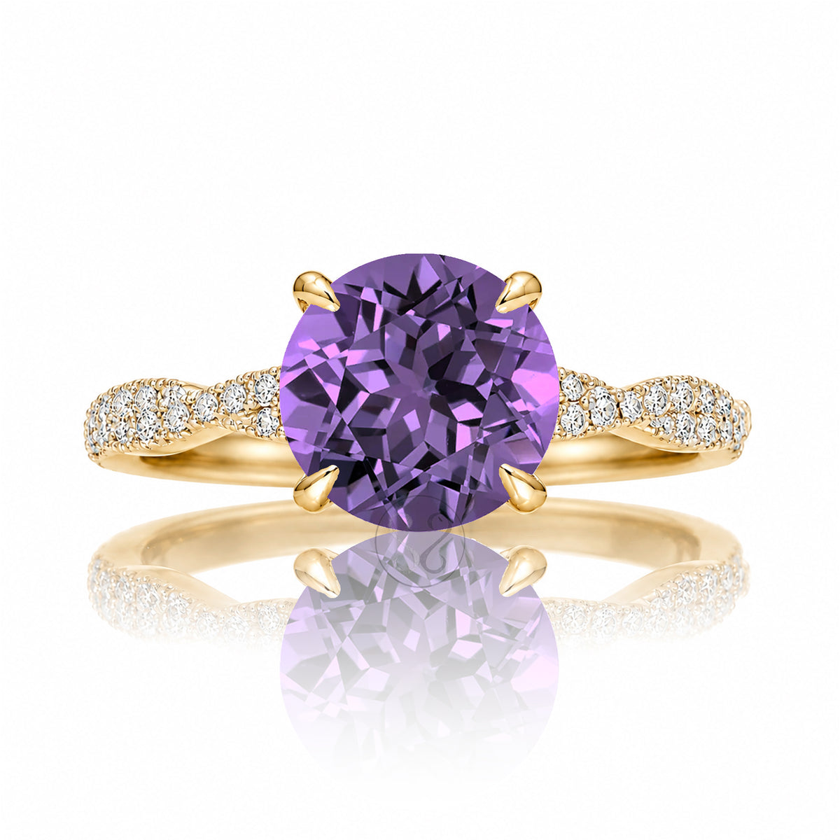 The Seraphina Round Amethyst Ring