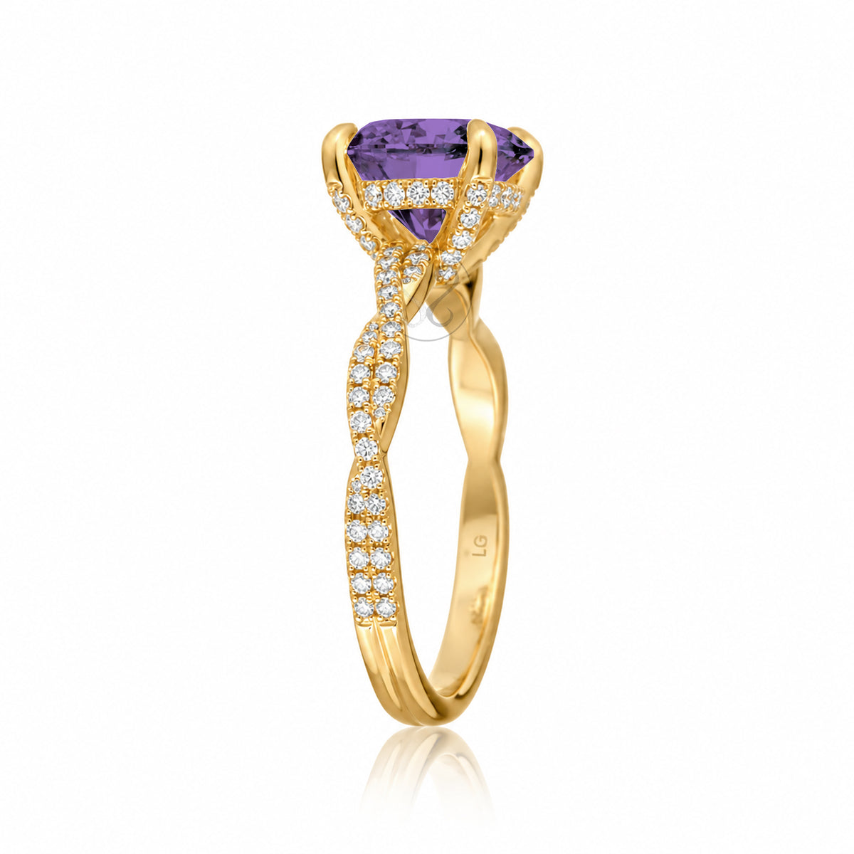 The Seraphina Round Amethyst Ring