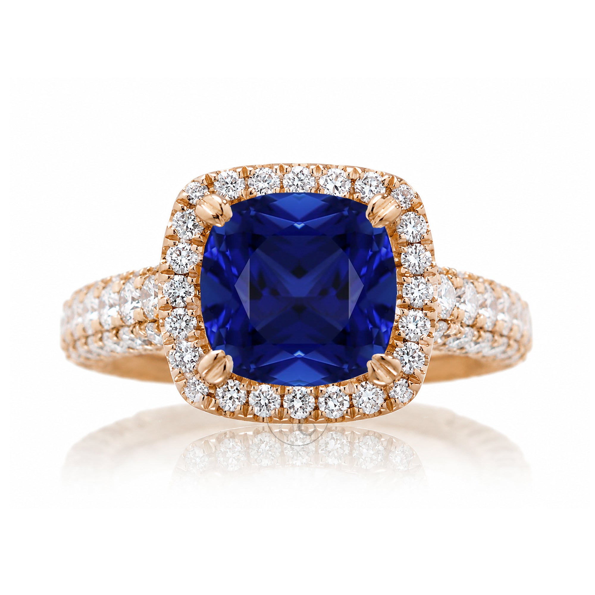 The Tamara Cushion Blue Sapphire Ring