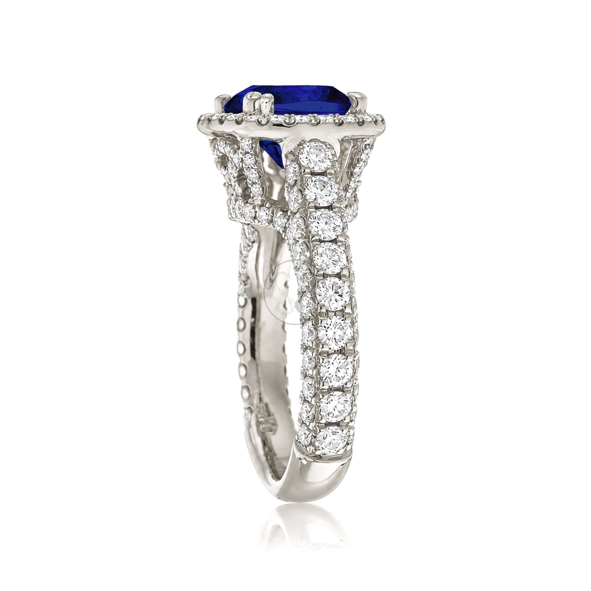 The Tamara Cushion Blue Sapphire Ring