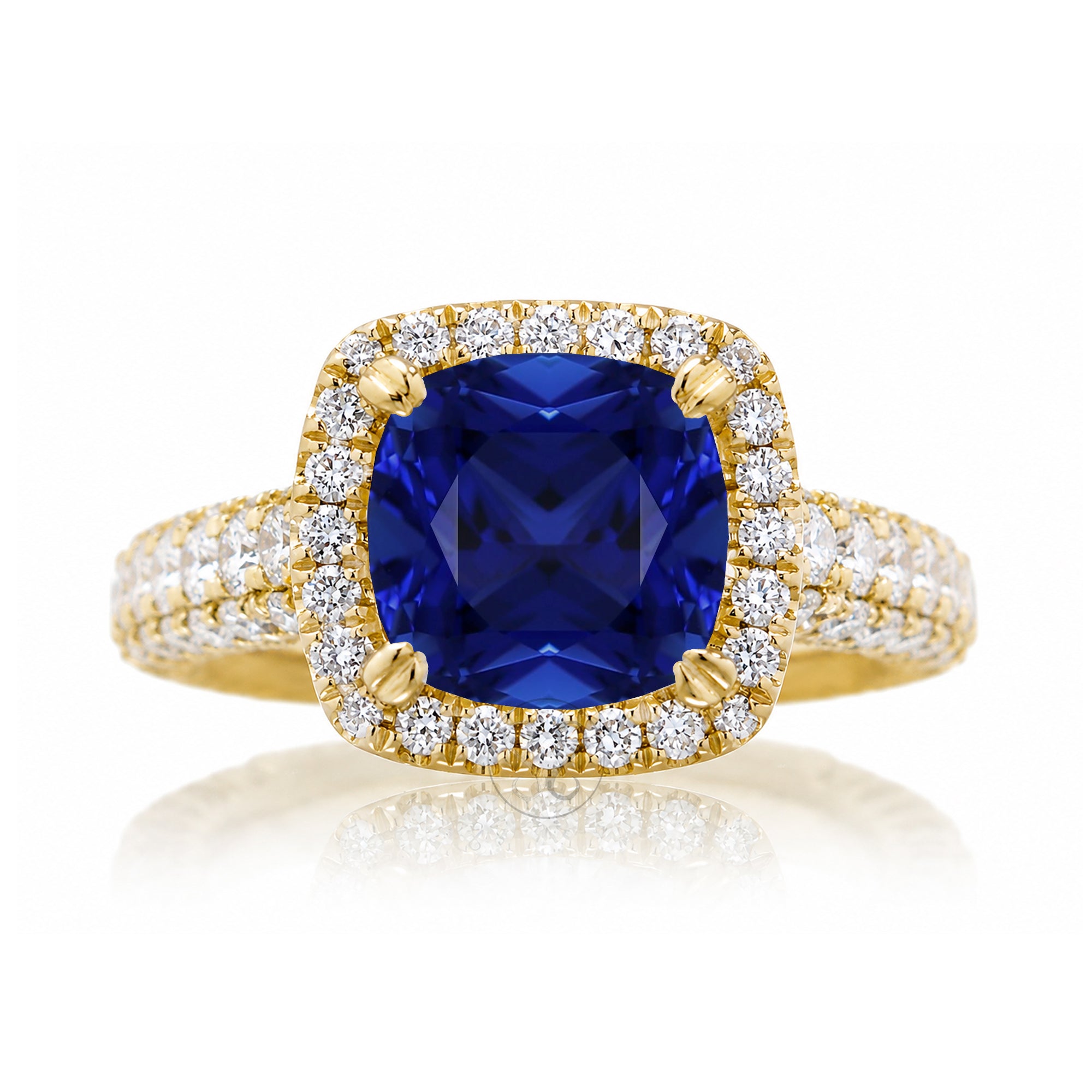 The Tamara Cushion Blue Sapphire Ring