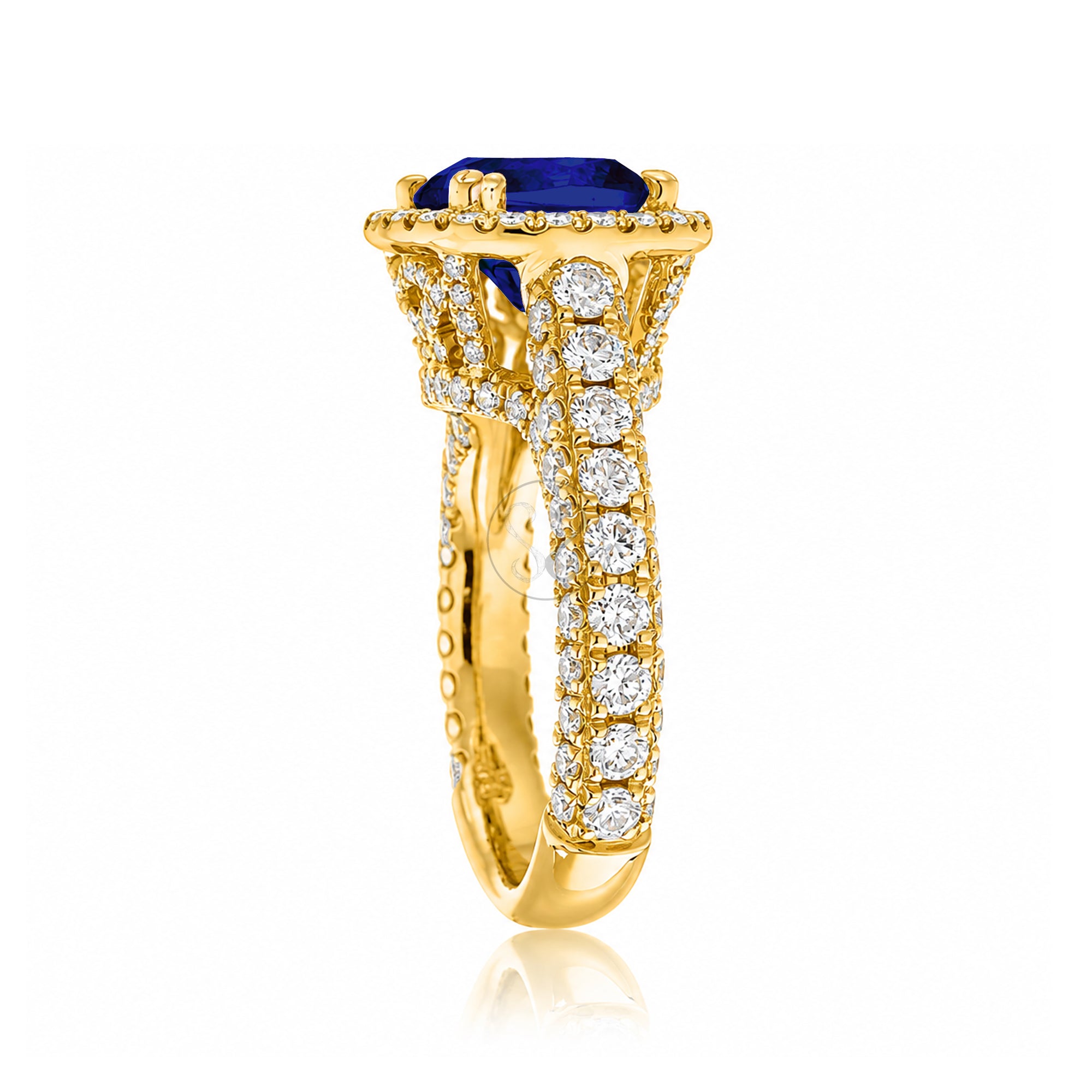 The Tamara Cushion Blue Sapphire Ring