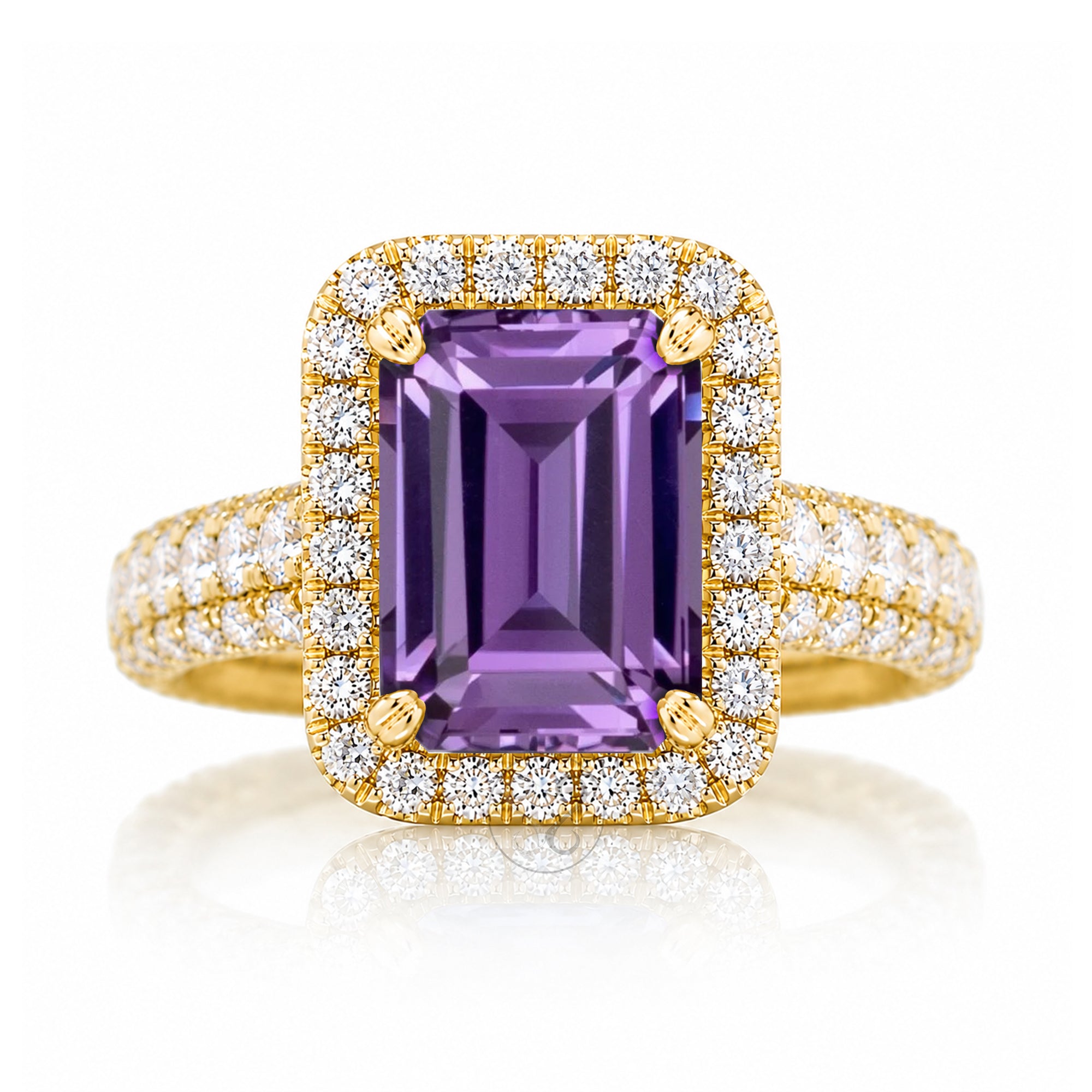 The Tamara Emerald Cut Amethyst Ring