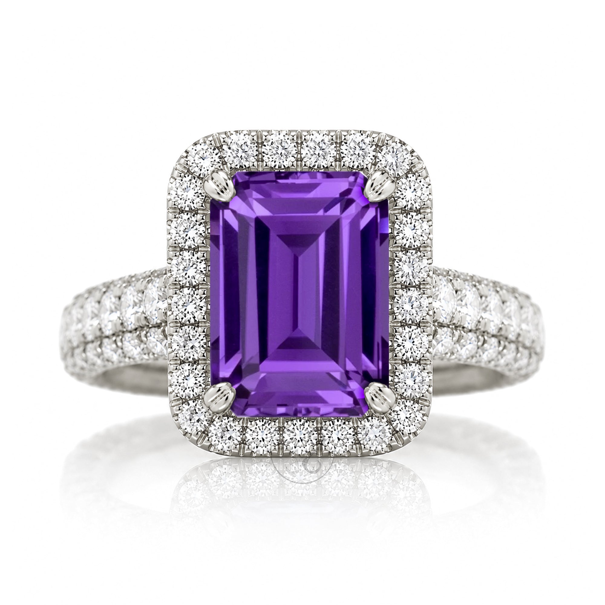The Tamara Emerald Cut Amethyst Ring