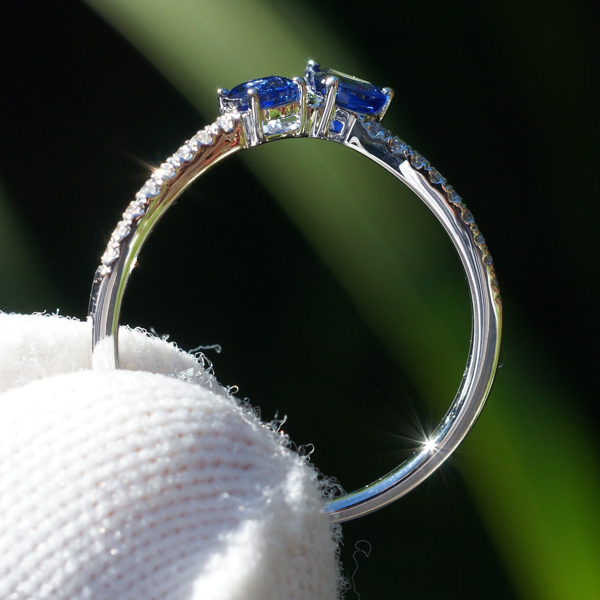 The Toi et Moi Oval Pear Sapphire And Diamond Promise Ring