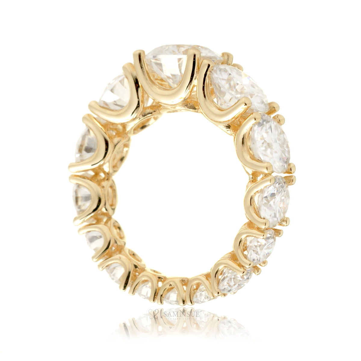 The Ursula Graduated Round Moissanite Eternity Band