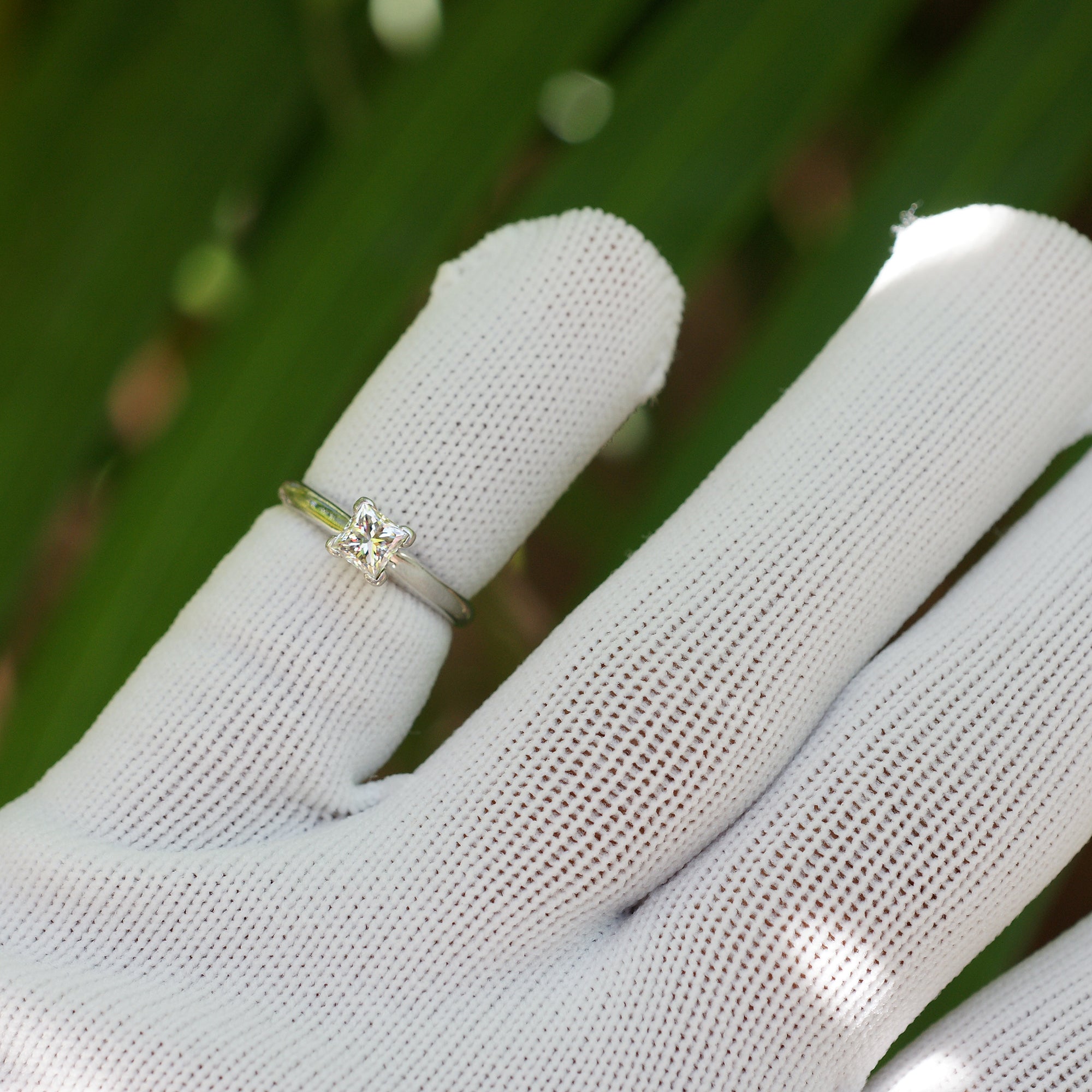 Vintage Solitaire Princess Cut Diamond Ring (0.51ct)