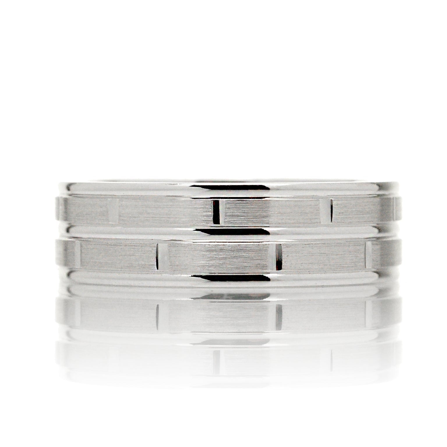 Wedding Band Tread Stair Brush Design 6mm