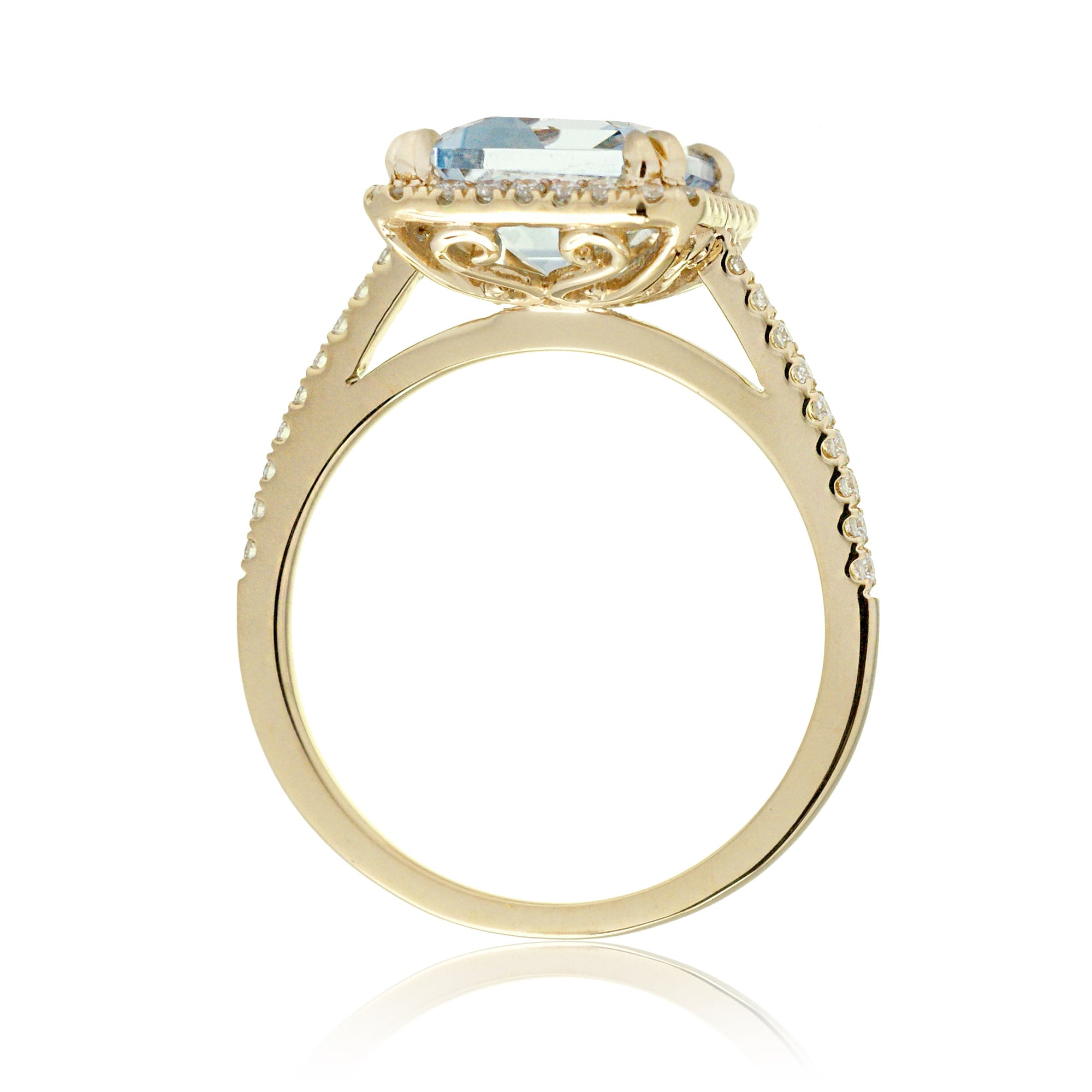 The Signature Emerald Cut Aquamarine Ring