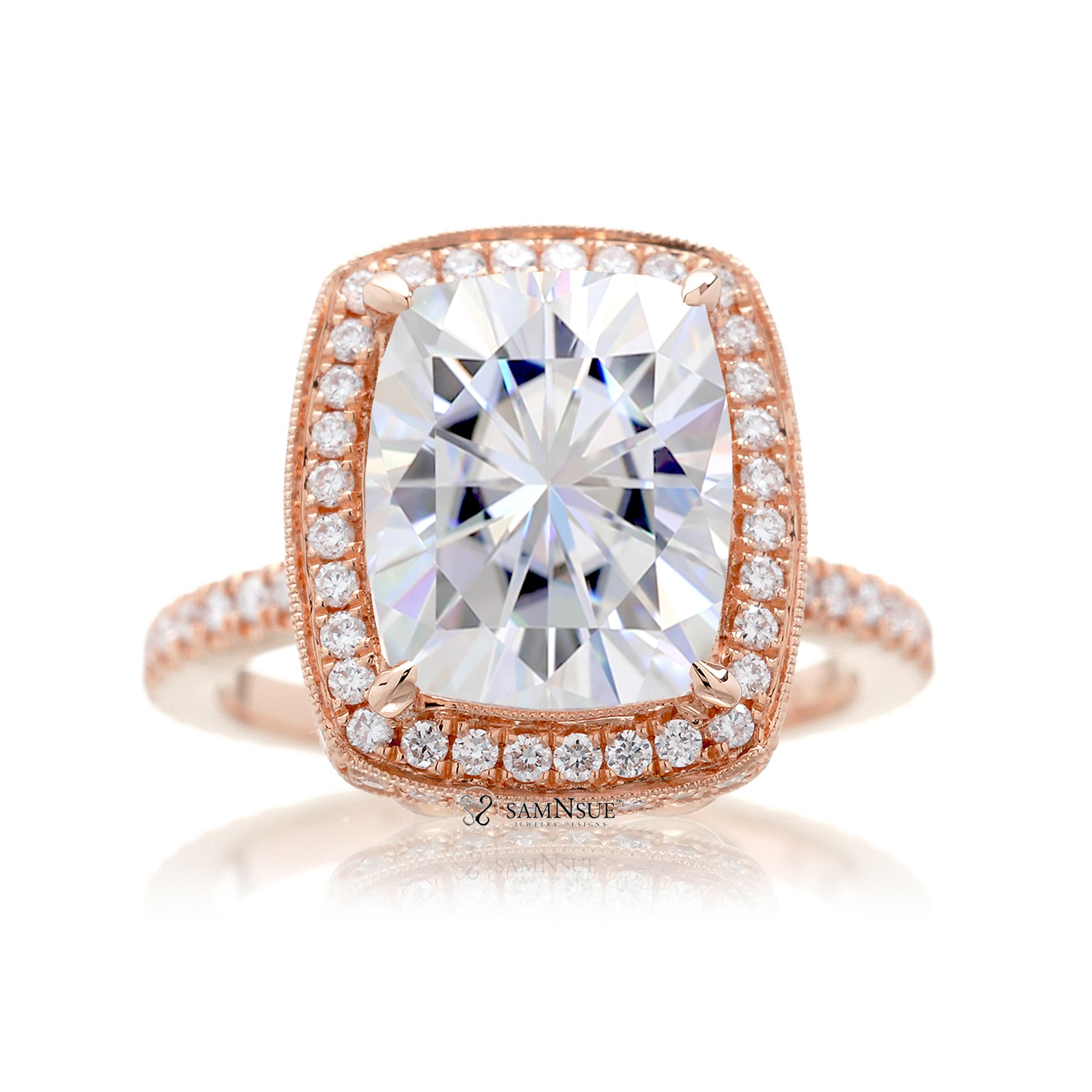 The Camila Cushion Cut Moissanite Ring