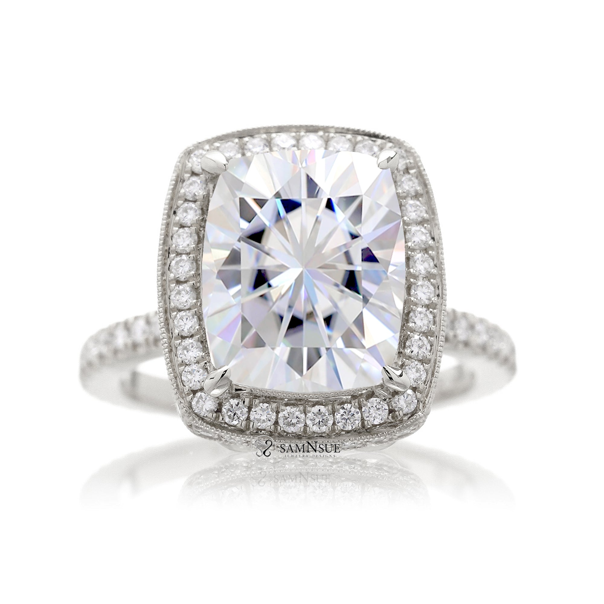The Camila Cushion Cut Moissanite Ring