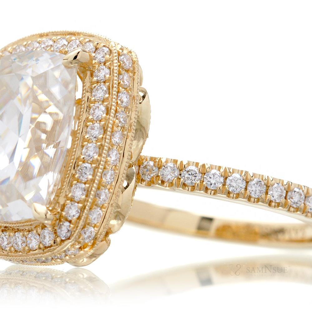 The Camila Cushion Cut Moissanite Ring