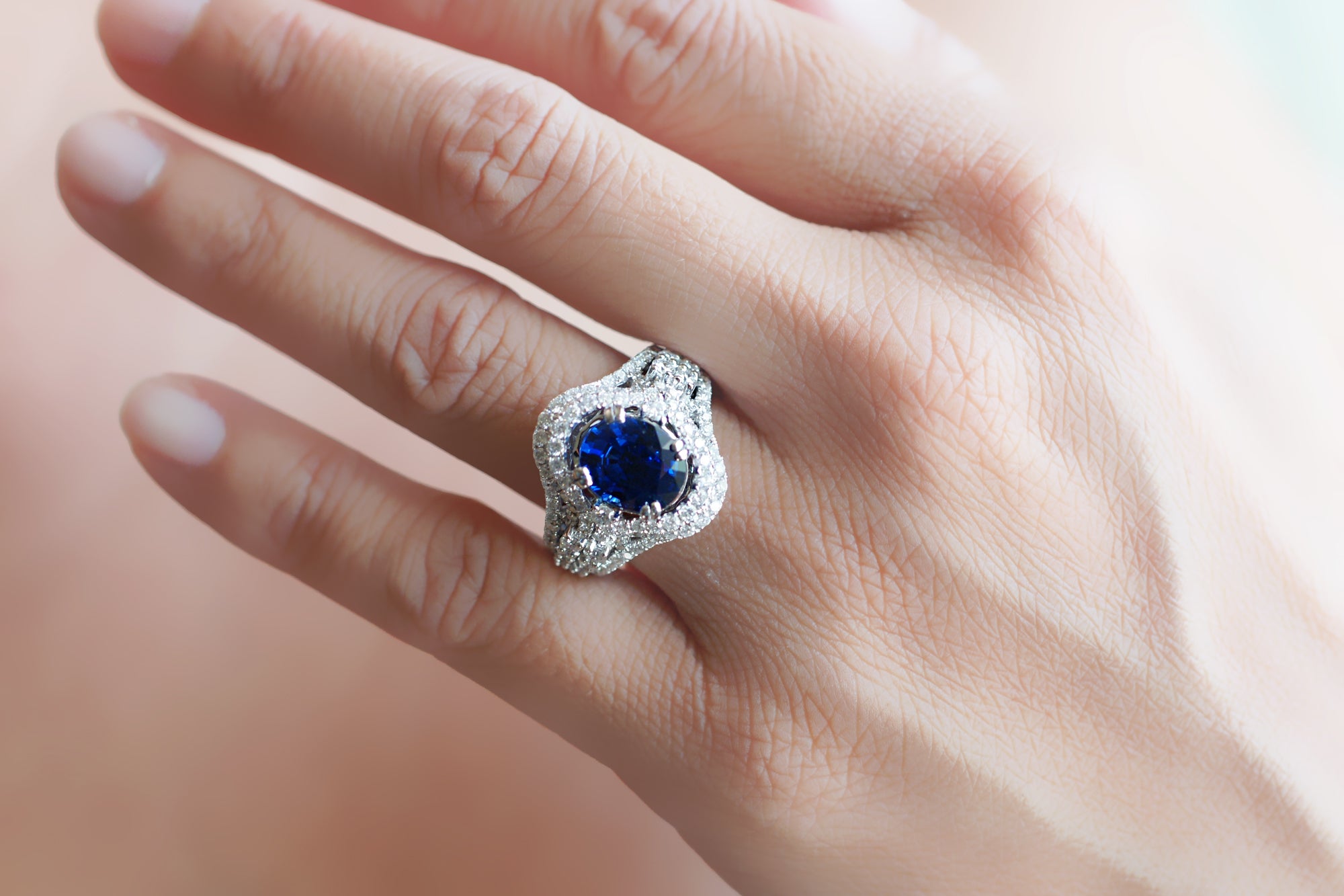 The Sharon Oval Sapphire Diamond Ring (5.16 ct. tw.)