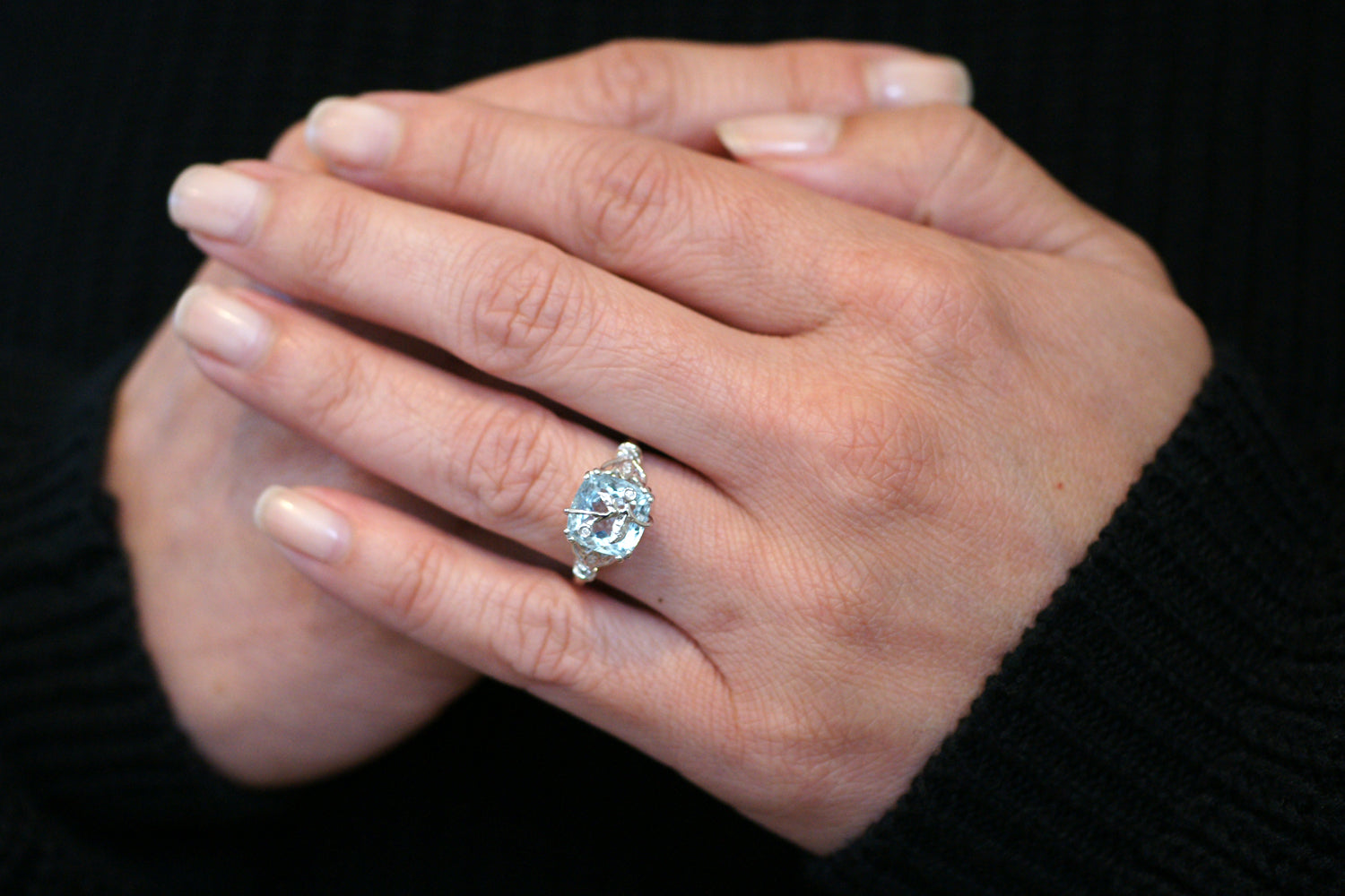 The Leaf And Vine Cushion Aquamarine