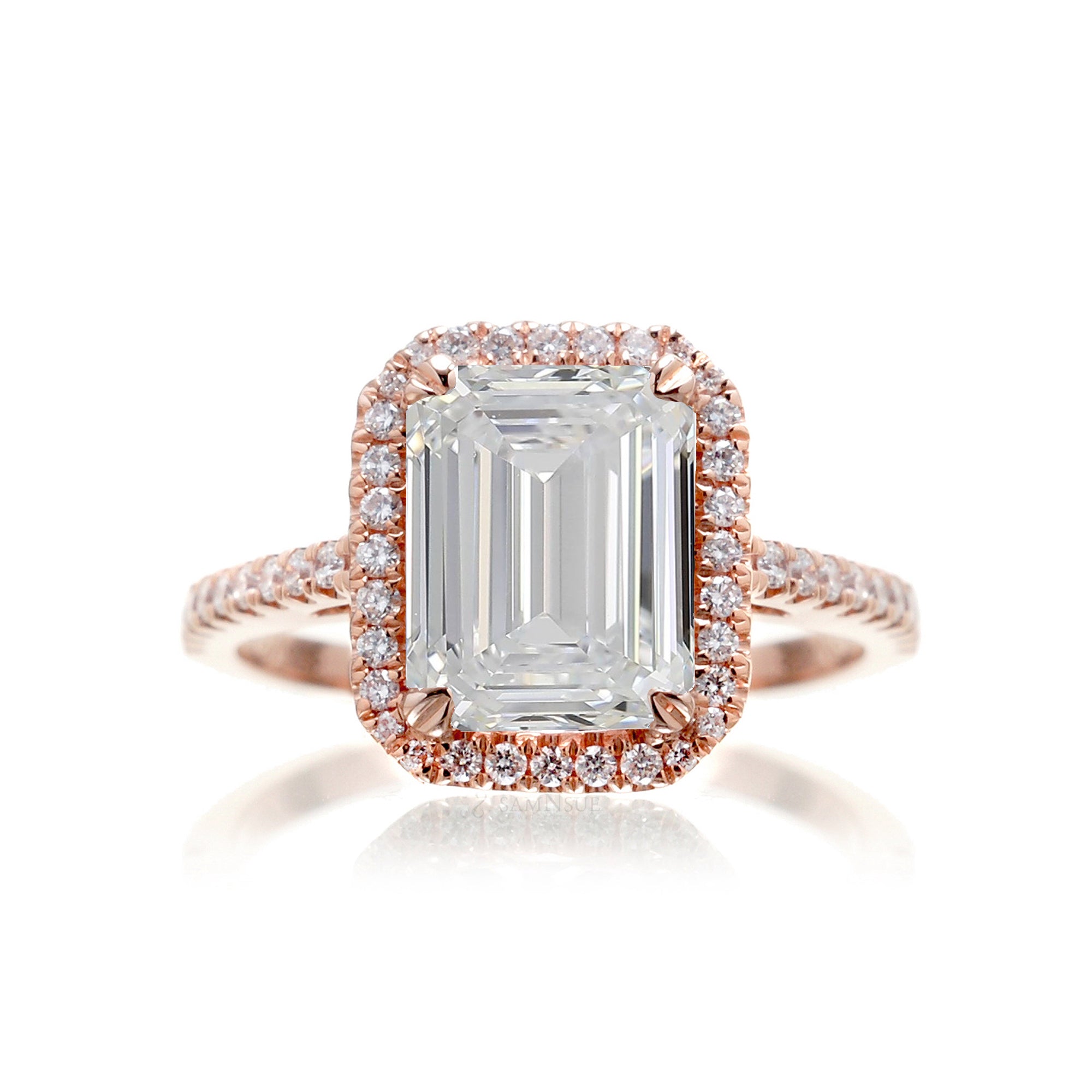 The Signature Emerald Lab-Grown Diamond Ring | Rose Gold