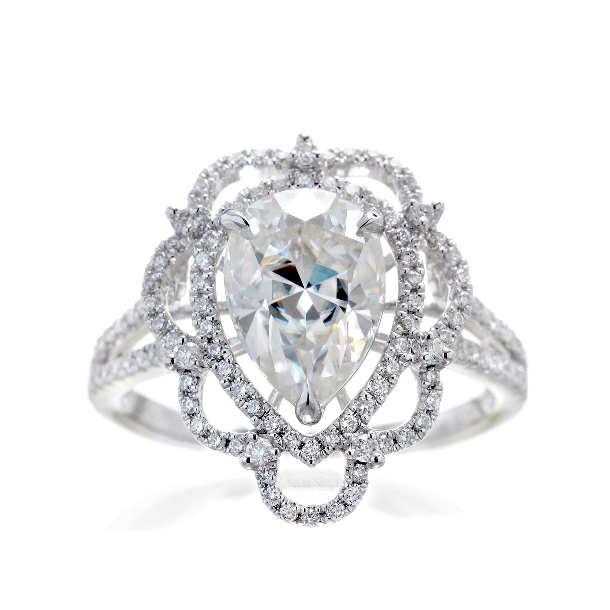 The Anastasia Pear Moissanite Ring