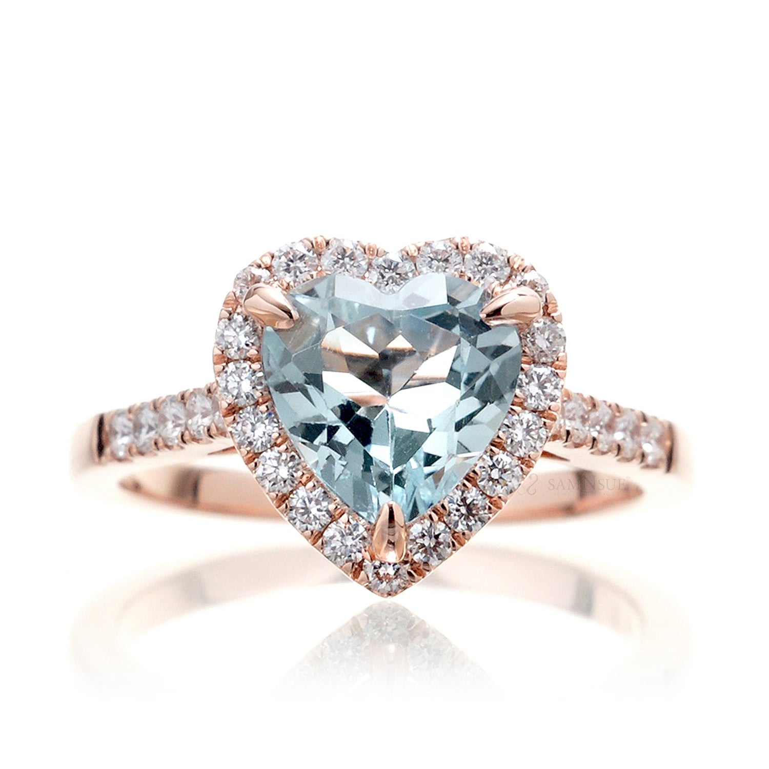 The Alexa Heart Aquamarine