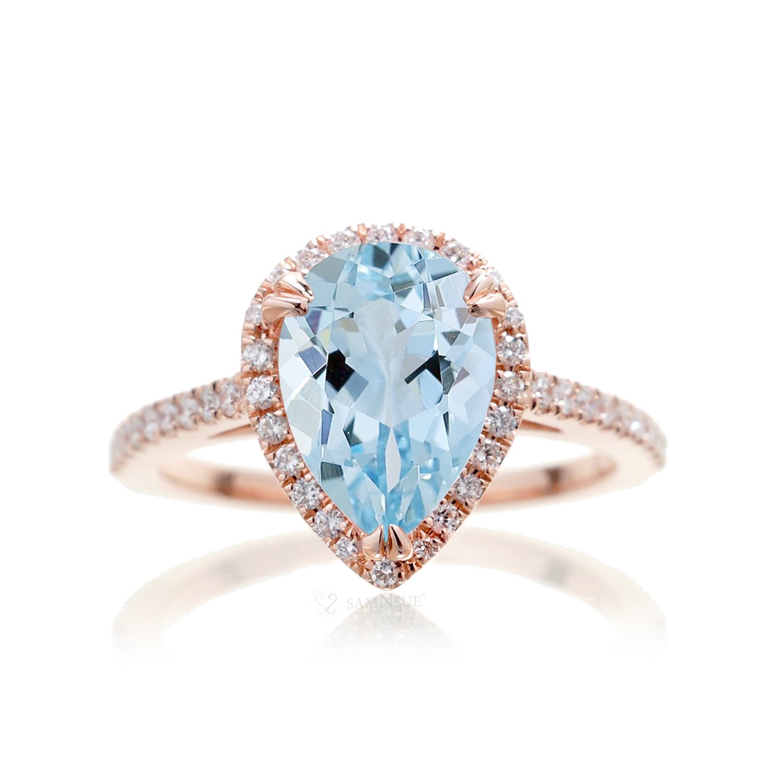 The Signature Pear Aquamarine