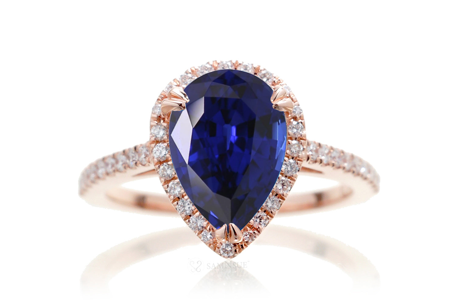 The Signature Pear Lab Grown Blue Sapphire