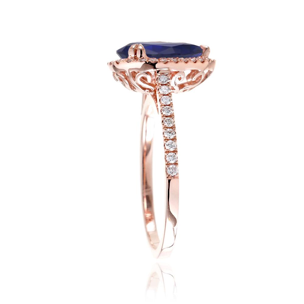 The Signature Pear Lab Grown Blue Sapphire