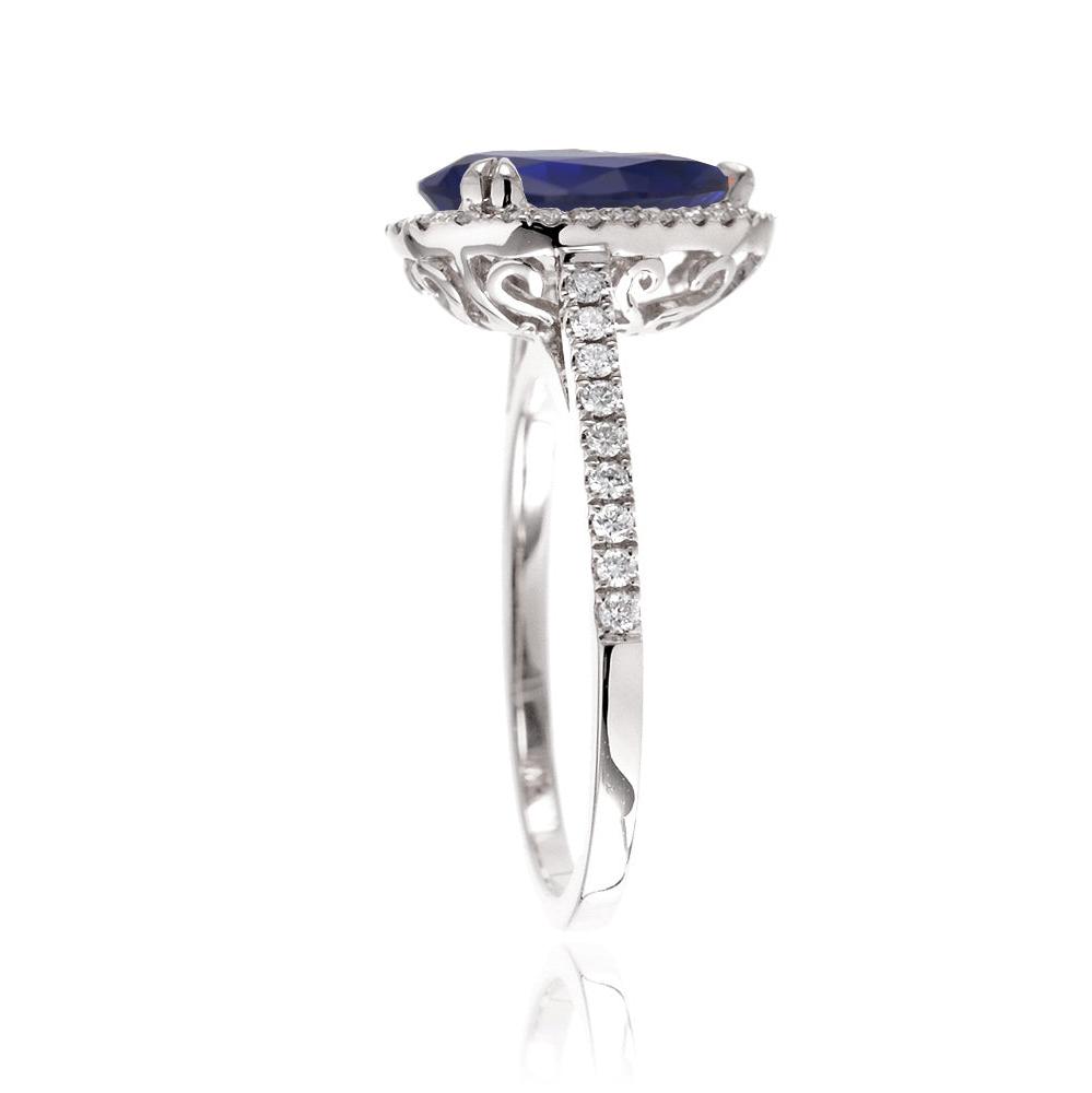 The Signature Pear Lab Grown Blue Sapphire