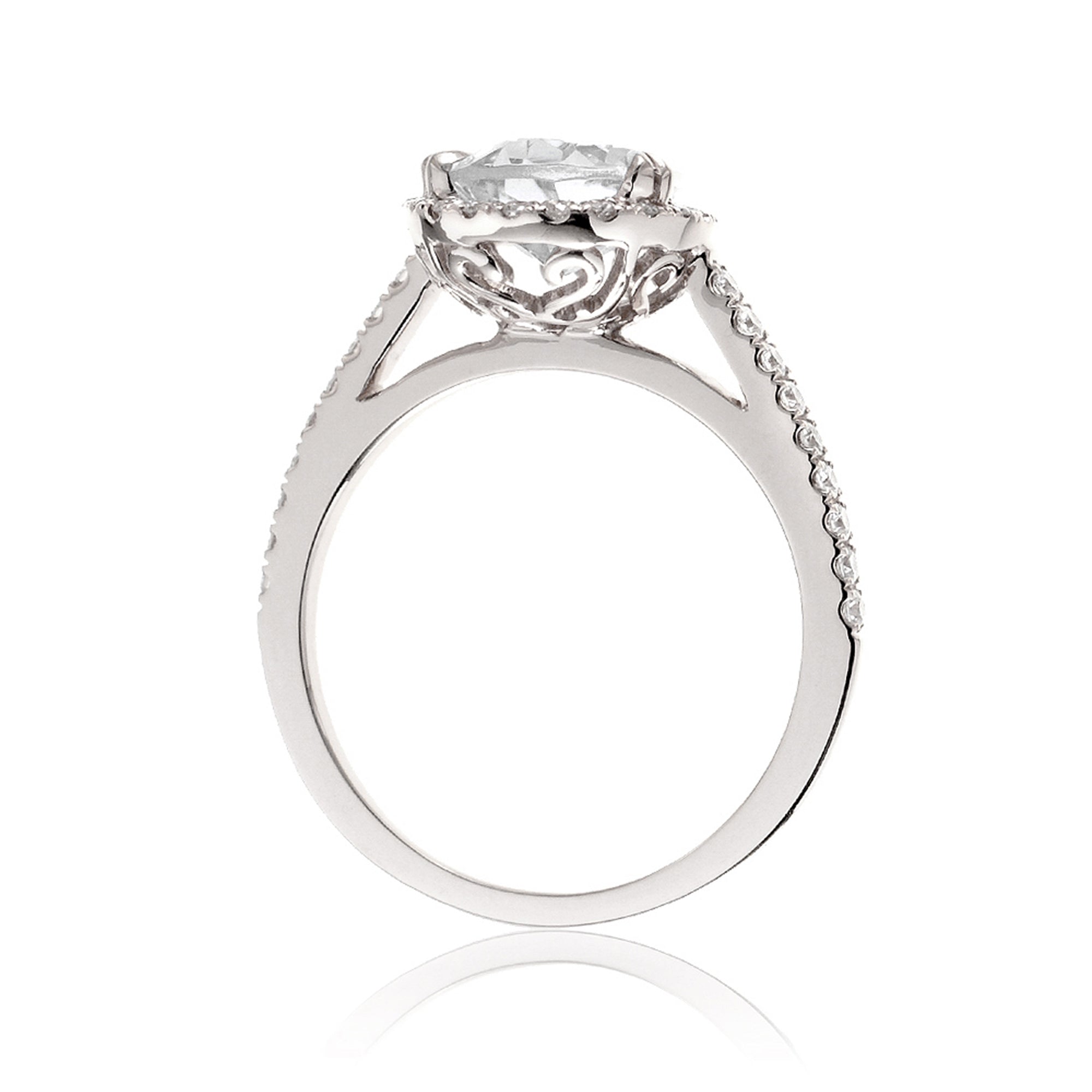 Pear Diamond Halo Engagement Ring | Lab Grown | The Signature In White Gold