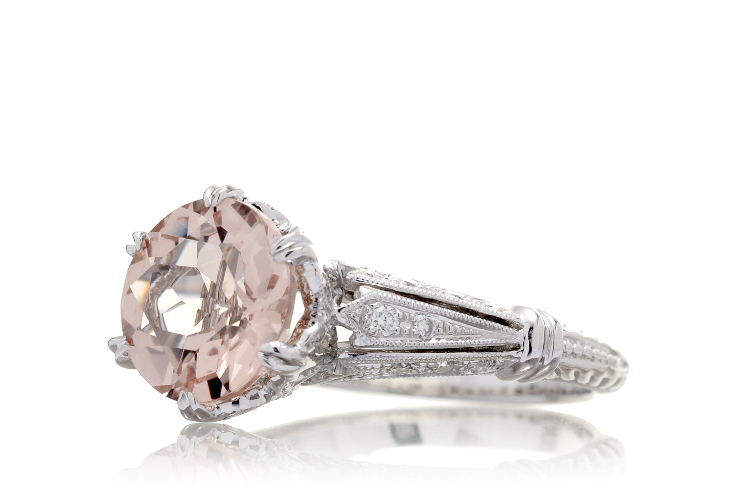 The Crown Round Morganite Ring