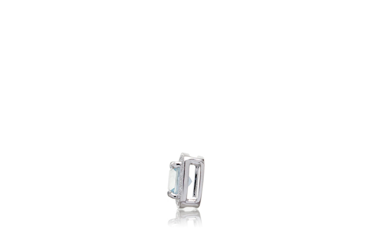 Aquamarine Cushion Diamond Halo Pendant (5mm)