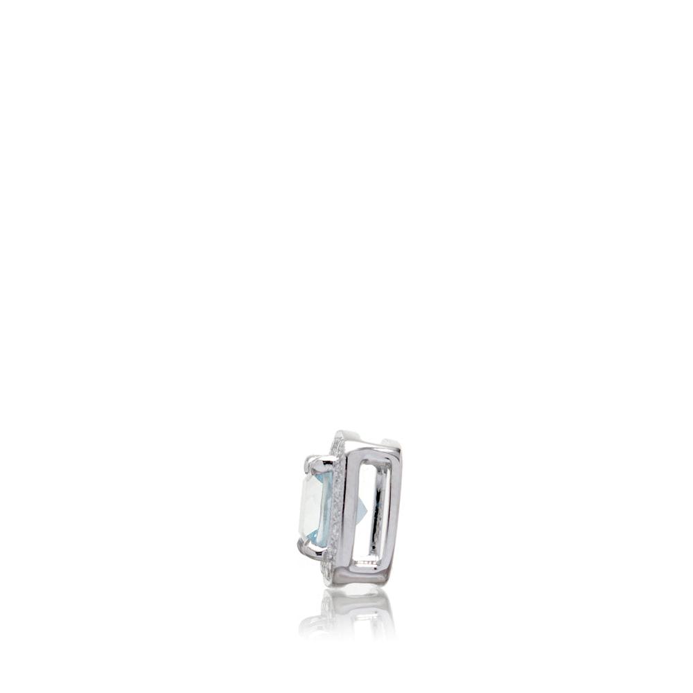 Aquamarine Cushion Diamond Halo Pendant (5mm)